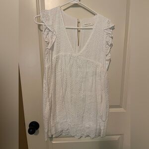 White Eyelet Sleeveless Dress